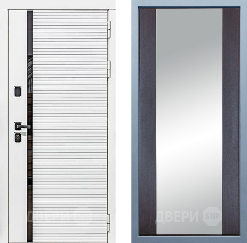 Входная металлическая Дверь Дива МХ-45 Белая STR Д-15 Зеркало Венге в Краснознаменске