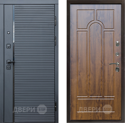 Входная металлическая Дверь Престиж Черная Линия Арка Дуб в Краснознаменске