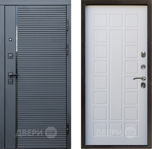 Входная металлическая Дверь Престиж Черная Линия Престиж Белое дерево в Краснознаменске