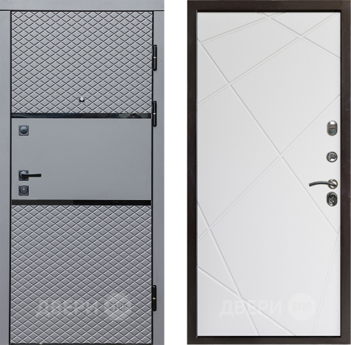 Входная металлическая Дверь Престиж Ромб Лучи Бетон белый в Краснознаменске