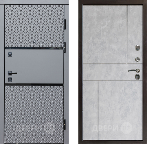 Входная металлическая Дверь Престиж Ромб Горизонт Бетон светлый в Краснознаменске