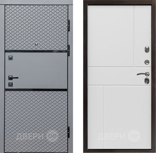 Входная металлическая Дверь Престиж Ромб Горизонт Бетон белый в Краснознаменске