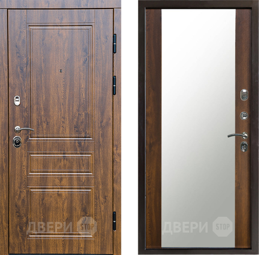Входная металлическая Дверь Престиж Классика Дуб Зеркало Дуб в Краснознаменске