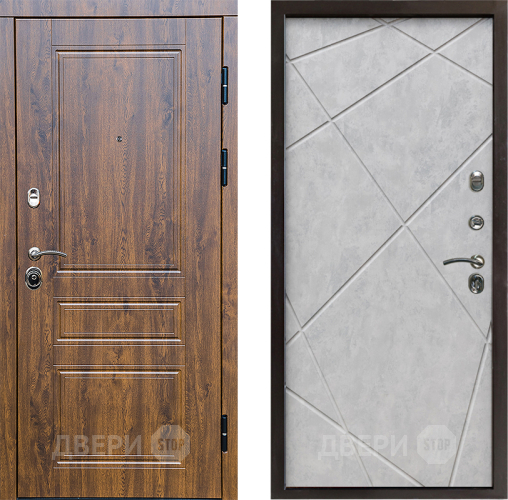 Входная металлическая Дверь Престиж Классика Дуб Лучи Бетон светлый в Краснознаменске