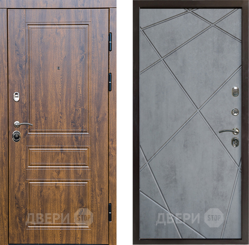 Входная металлическая Дверь Престиж Классика Дуб Лучи Бетон темный в Краснознаменске