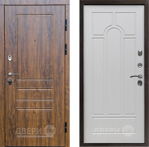 Входная металлическая Дверь Престиж Классика Дуб Арка Лиственница белая в Краснознаменске