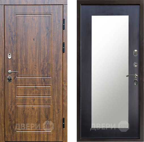 Входная металлическая Дверь Престиж Классика Дуб Зеркло Пастораль Венге в Краснознаменске