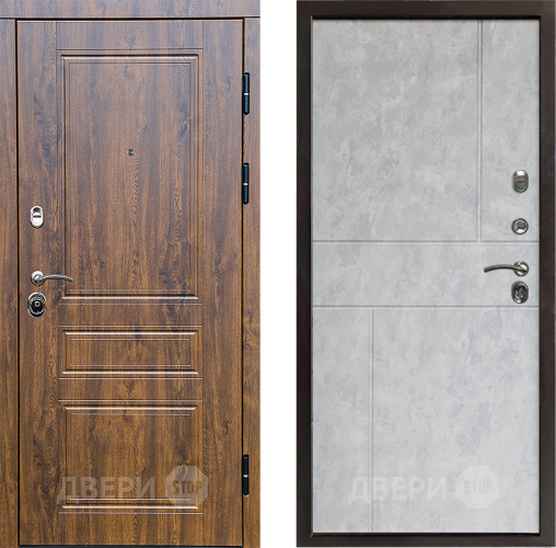 Входная металлическая Дверь Престиж Классика Дуб Горизонт Бетон светлый в Краснознаменске