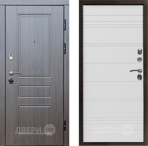 Входная металлическая Дверь Престиж Классика Венге Line Белый в Краснознаменске