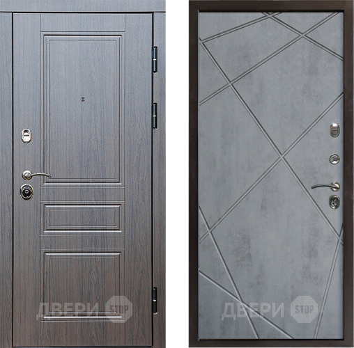 Входная металлическая Дверь Престиж Классика Венге Лучи Бетон темный в Краснознаменске