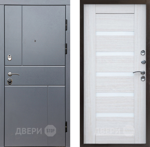 Входная металлическая Дверь Престиж Горизонт Грэй Царга Лиственница белая в Краснознаменске
