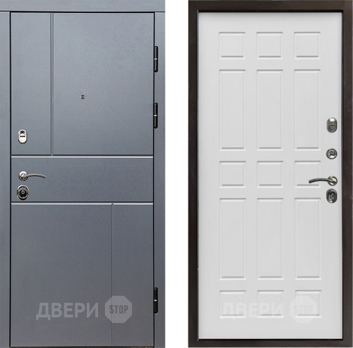 Входная металлическая Дверь Престиж Горизонт Грэй Спарта Белое дерево в Краснознаменске