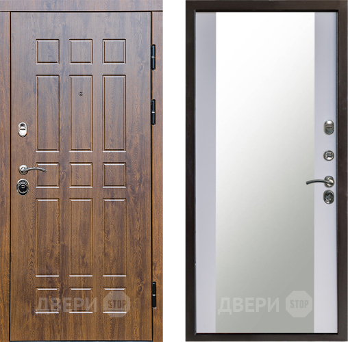 Входная металлическая Дверь Престиж Стандарт Зеркало Белый софт в Краснознаменске