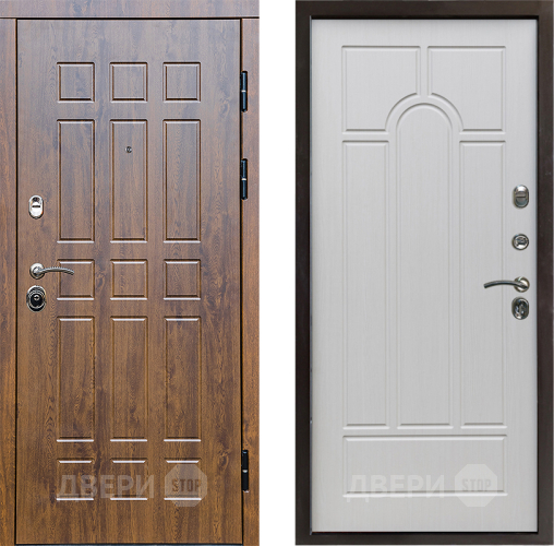Входная металлическая Дверь Престиж Стандарт Арка Лиственница белая в Краснознаменске