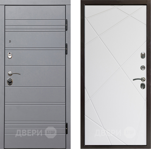Дверь Престиж Линия Грэй Лучи Бетон белый в Краснознаменске