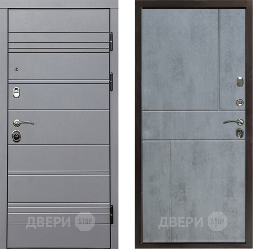 Входная металлическая Дверь Престиж Линия Грэй Горизонт Бетон темный в Краснознаменске