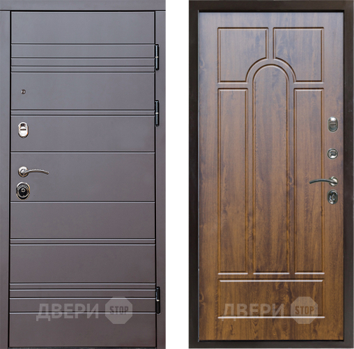 Входная металлическая Дверь Престиж Линия Браун Арка Дуб в Краснознаменске