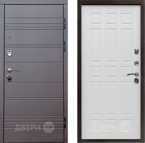 Входная металлическая Дверь Престиж Линия Браун Спарта Лиственница белая в Краснознаменске