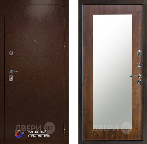 Входная металлическая Дверь Престиж Медь Зеркло Пастораль Дуб в Краснознаменске