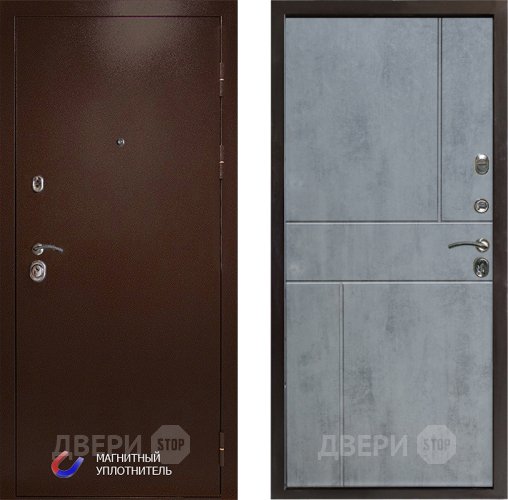 Входная металлическая Дверь Престиж Медь Горизонт Бетон темный в Краснознаменске