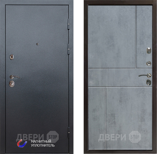 Входная металлическая Дверь Престиж Графит Горизонт Бетон темный в Краснознаменске