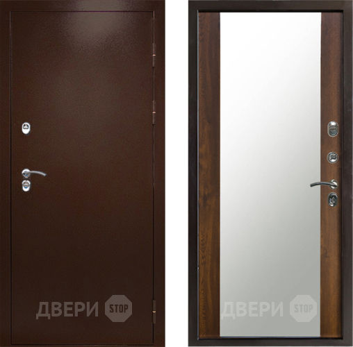 Входная металлическая Дверь Престиж TERMO с терморазрывом Снегирь Медь Зеркало Дуб в Краснознаменске