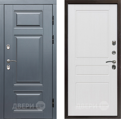 Входная металлическая Дверь Престиж TERMO с терморазрывом Премиум Грэй Классика Белое дерево в Краснознаменске