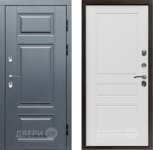 Входная металлическая Дверь Престиж TERMO с терморазрывом Премиум Грэй Классика Лиственница белая в Краснознаменске