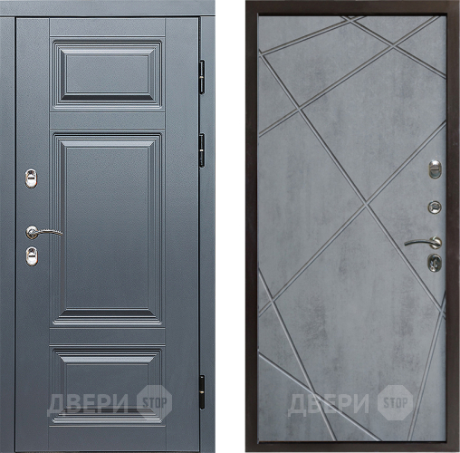 Входная металлическая Дверь Престиж TERMO с терморазрывом Премиум Грэй Лучи Бетон темный в Краснознаменске