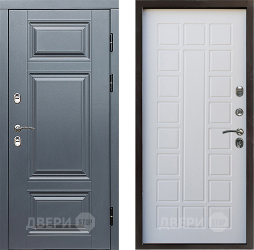 Входная металлическая Дверь Престиж TERMO с терморазрывом Премиум Грэй Престиж Белое дерево в Краснознаменске