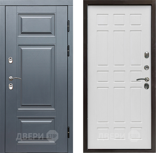 Входная металлическая Дверь Престиж TERMO с терморазрывом Премиум Грэй Спарта Белое дерево в Краснознаменске