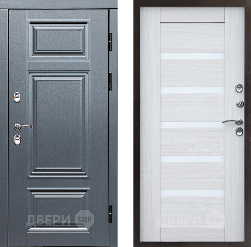 Входная металлическая Дверь Престиж TERMO с терморазрывом Премиум Грэй Царга Лиственница белая в Краснознаменске
