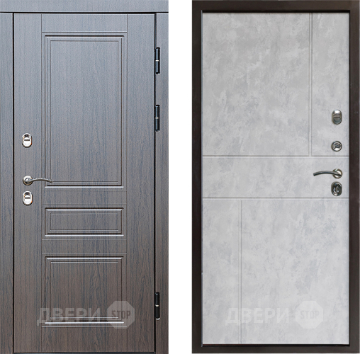 Входная металлическая Дверь Престиж TERMO с терморазрывом Классика Горизонт Бетон светлый в Краснознаменске