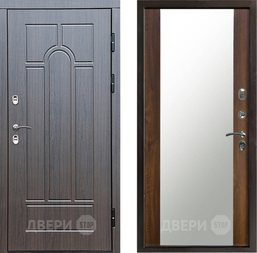 Входная металлическая Дверь Престиж TERMO с терморазрывом Арка Зеркало Дуб в Краснознаменске
