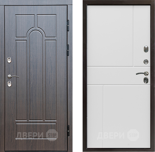 Входная металлическая Дверь Престиж TERMO с терморазрывом Арка Горизонт Бетон белый в Краснознаменске