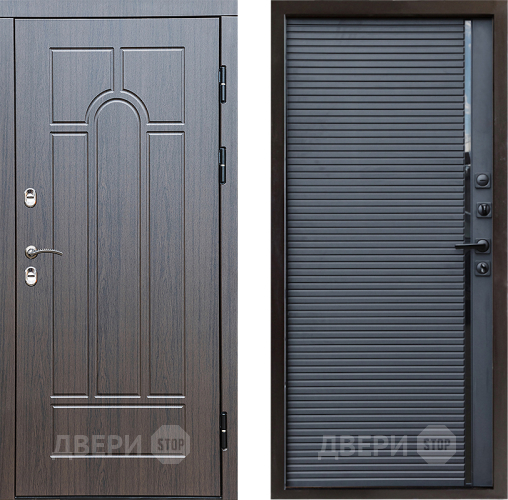 Входная металлическая Дверь Престиж TERMO с терморазрывом Арка Porte Черный кварц в Краснознаменске