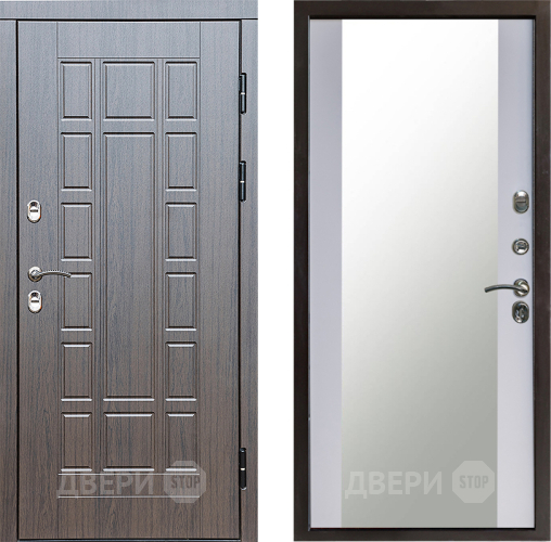 Входная металлическая Дверь Престиж TERMO с терморазрывом Престиж Зеркало Белый софт в Краснознаменске