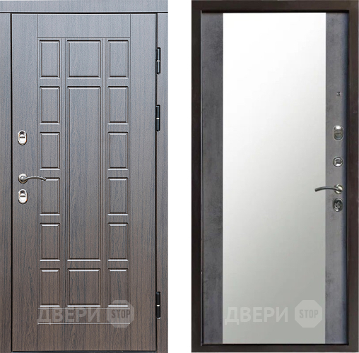 Входная металлическая Дверь Престиж TERMO с терморазрывом Престиж Зеркало Бетон темный в Краснознаменске
