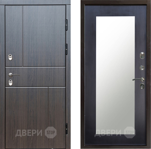 Входная металлическая Дверь Престиж TERMO с терморазрывом Горизонт Венге Зеркало пастораль Венге в Краснознаменске