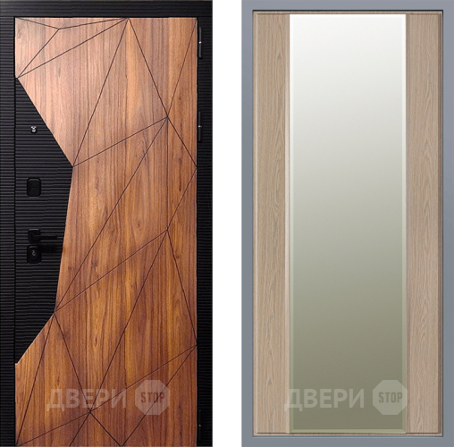 Дверь Заводские двери Морра Зеркало Макси Беленый дуб в Краснознаменске