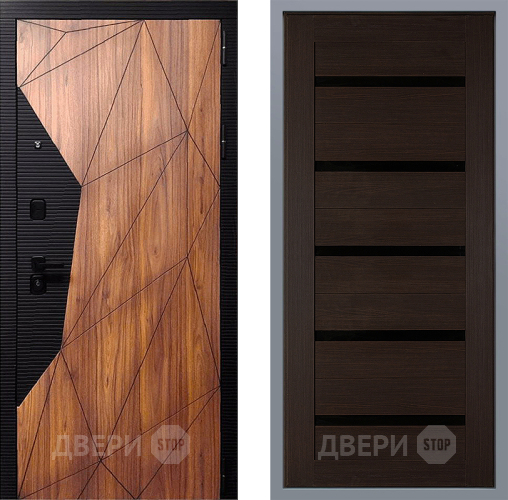 Дверь Заводские двери Морра СБ-1 орех тисненый в Краснознаменске