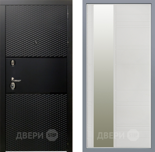 Дверь Заводские двери Тефлон Зеркало Лира Белый софт в Краснознаменске