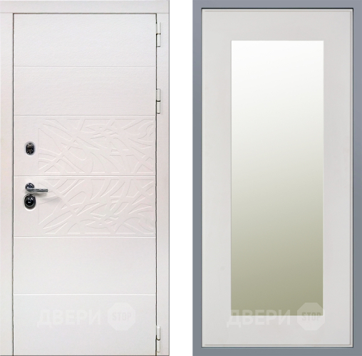 Дверь Заводские двери Дэко Вайт Зеркало Модерн Белый софт в Краснознаменске