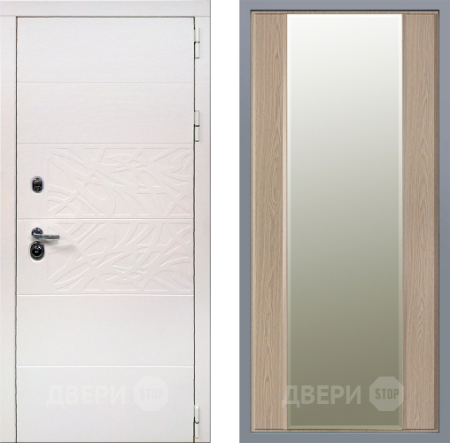 Дверь Заводские двери Дэко Вайт Зеркало Макси Беленый дуб в Краснознаменске