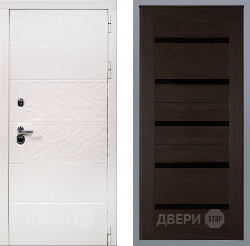 Дверь Заводские двери Дэко Вайт СБ-1 орех тисненый в Краснознаменске