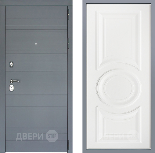 Дверь Заводские двери Лира Софт графит Неаполь Лофт белый в Краснознаменске