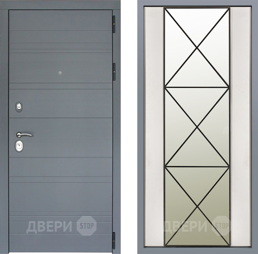 Дверь Заводские двери Лира Софт графит Зеркало Перфекто Структурное дерево в Краснознаменске