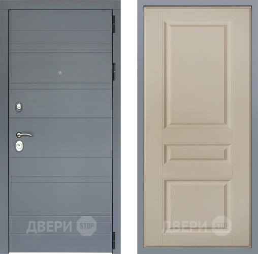 Дверь Заводские двери Лира Софт графит Стокгольм Шампань в Краснознаменске