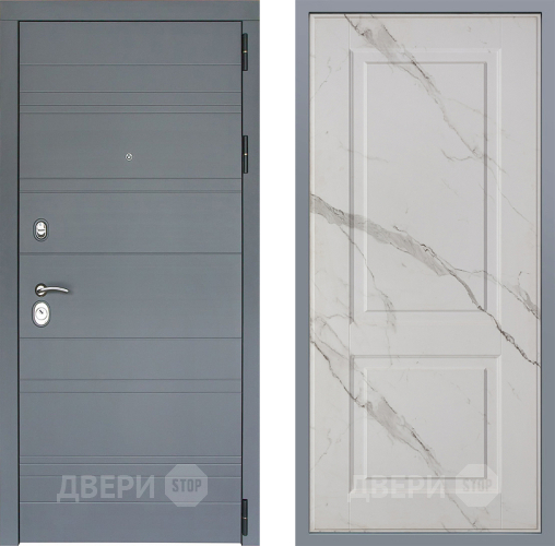Дверь Заводские двери Лира Софт графит Доррен Мрамор белый в Краснознаменске
