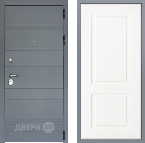 Дверь Заводские двери Лира Софт графит Доррен Белый софт в Краснознаменске